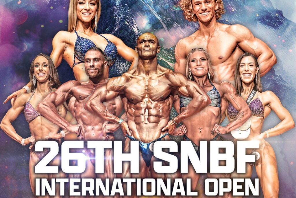 Der Flyer der SNBF International Open Championship zeigt verschiedene Athlet*innen